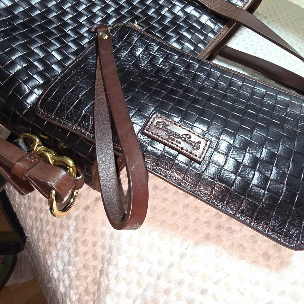 DOONEY& BOURKE BLACK LILLIAN WOVEN SHOULDER BAG WITH MATCHING WALLET - Picture 7 of 11